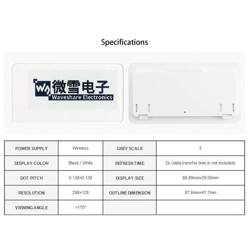 Nouveau Module d'écran d'affic - Display Epaper 2.9 avis et prix